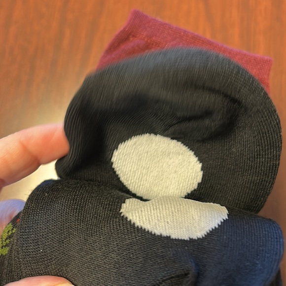 3 KATE SPADE Red Brown Stripe Floral Polka Dot Trouser Crew Socks NIP Holiday - Picture 9 of 12